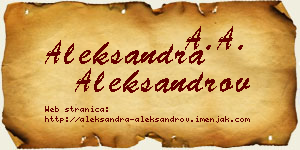 Aleksandra Aleksandrov vizit kartica